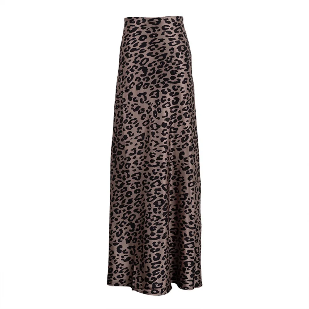 SKMY Y2k Clothes Women 2024 New Fashion Satin Long Skirts Leopard Printed Sexy Bag Hip Mermaid Skirt Floor Length Skirts Party
