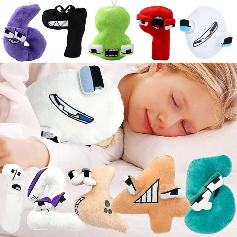10pcs Alphabet Lore Plush Toys 0-9 Number Stuffed Animal Dolls Kids Children Educational Plushies Figure Christmas Birthday Gift