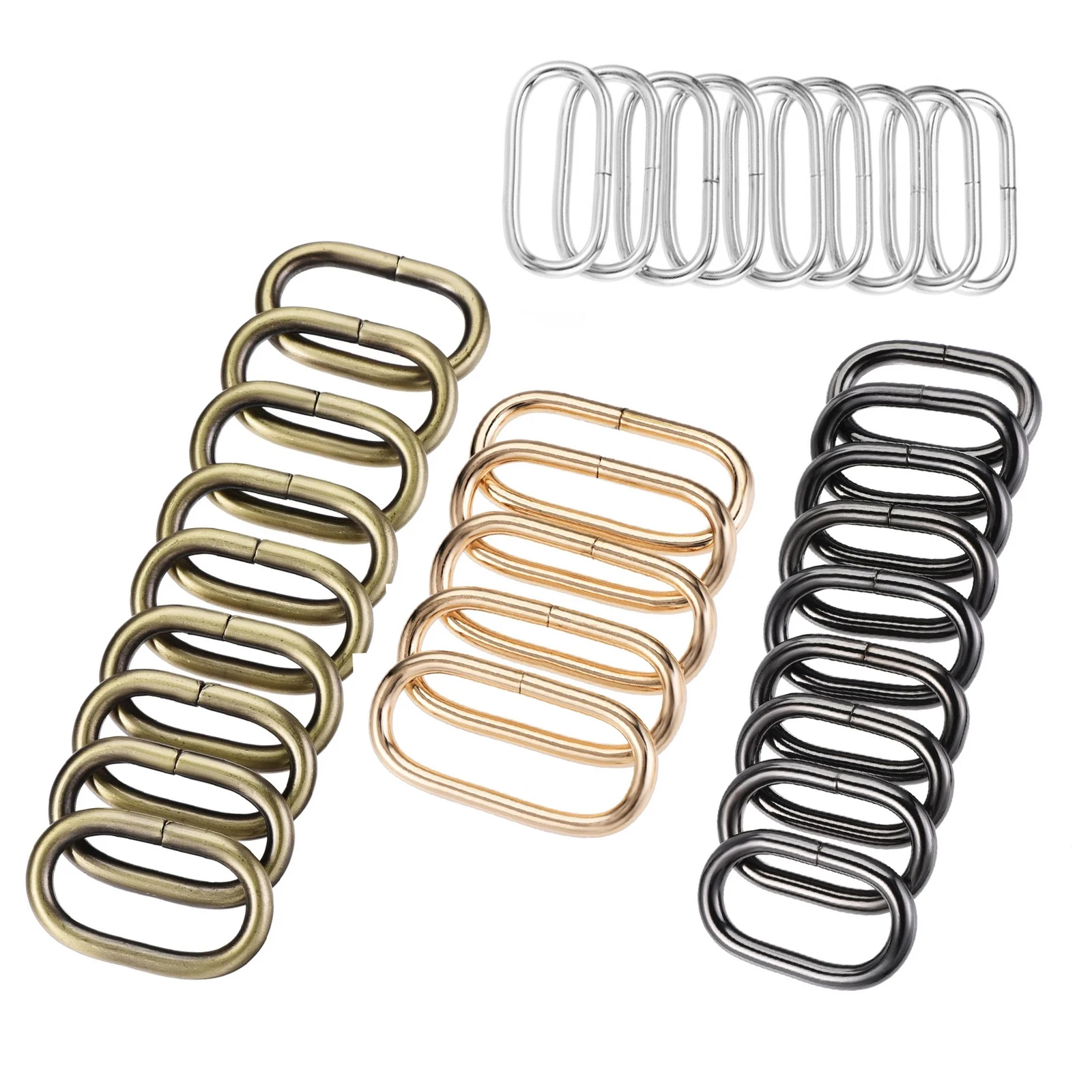 10pcs 15mm/20mm/22mm/25mm Oval Connect Ring for Shoes Belt Metal Ring Garment Trimmings Ferrous Suspender Buckle Thickness 2mm