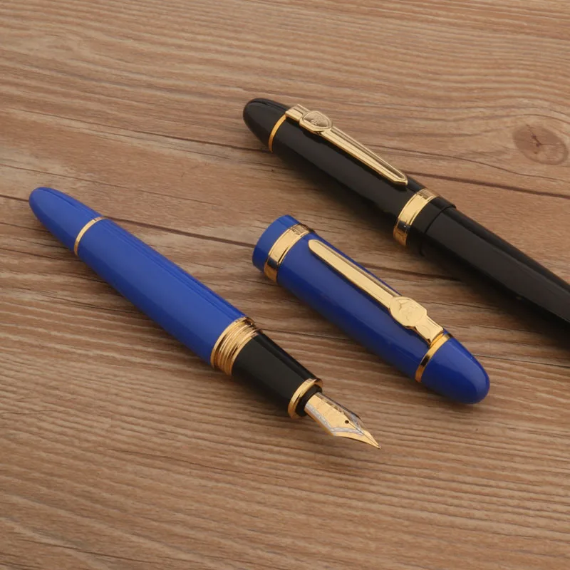 jinhao 159 METAL Fountain Pen spin Medium Nib GIFT Business Office Golden Ink Pens