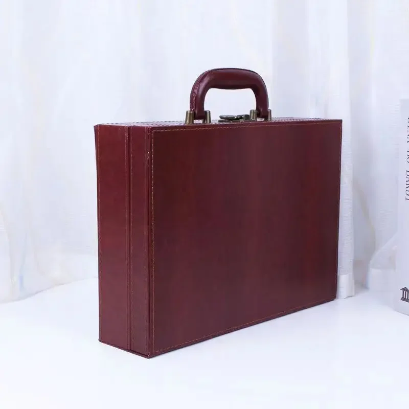 Film Television Production Script Box Archive Materials Book Storage Gift Box Magazine  34X24X8.5CMLeather Box Briefcase