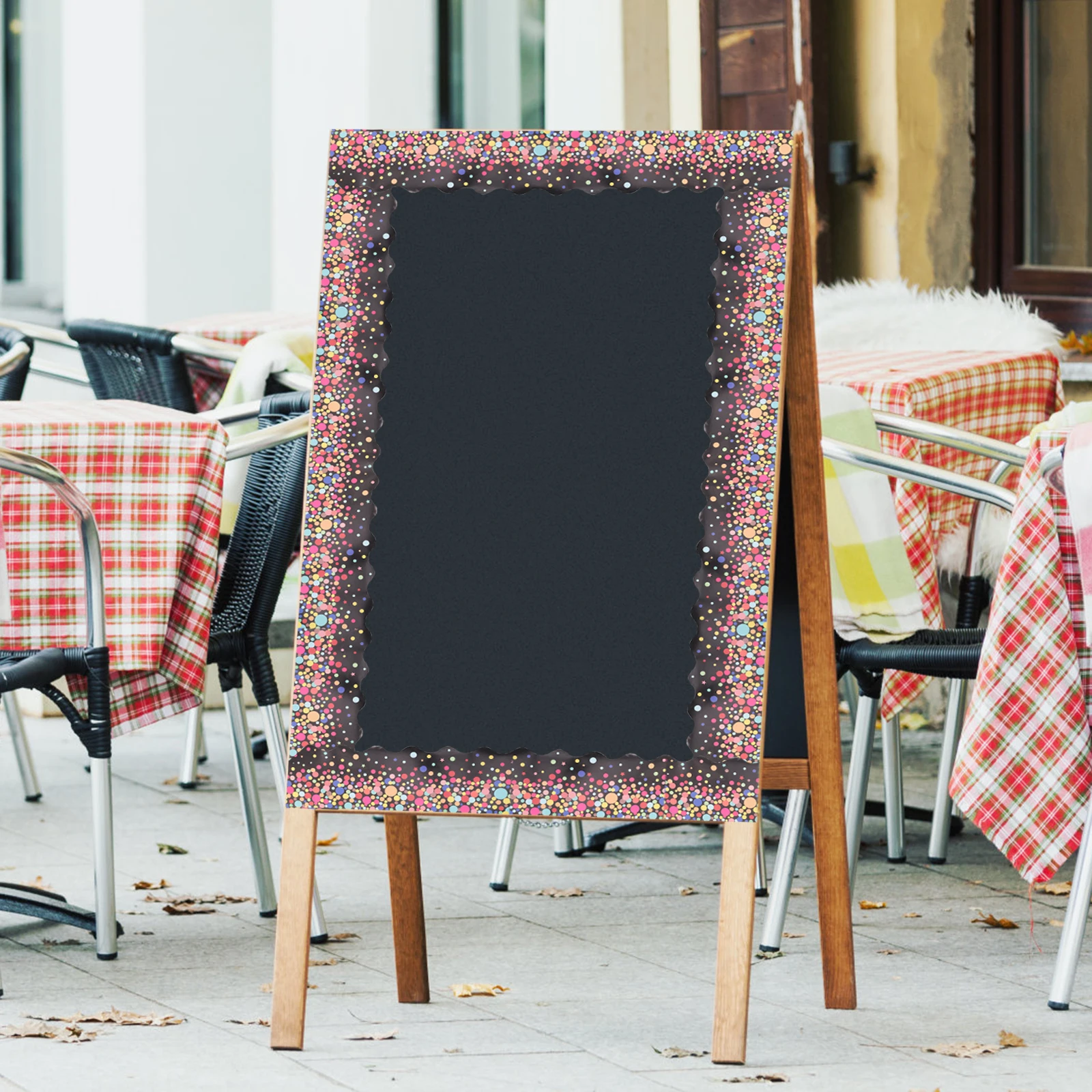 ملصق حافة متموجة، لوحة نحاسية، لوحة إعلانات مزخرفة، زخرفة لاصقة للفصل الدراسي، سبورة على شكل موجة قابلة للإزالة