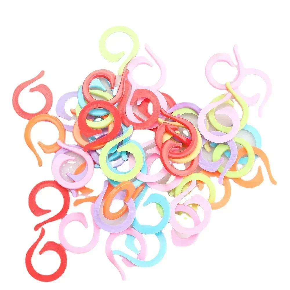 20pcs Plastic Knitting Stitch Markers Spiral Counting Buckle Random Color Clip Crochet Lock Knit Sewing Tool Accessories