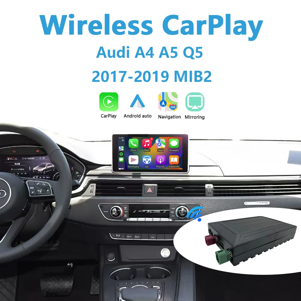 Audi Apple CarPlay for A4 B9 A5 Q5 Retrofit Wireless Android Auto Plug and Play Add Reverse Camera Support iPhone Mirror Link