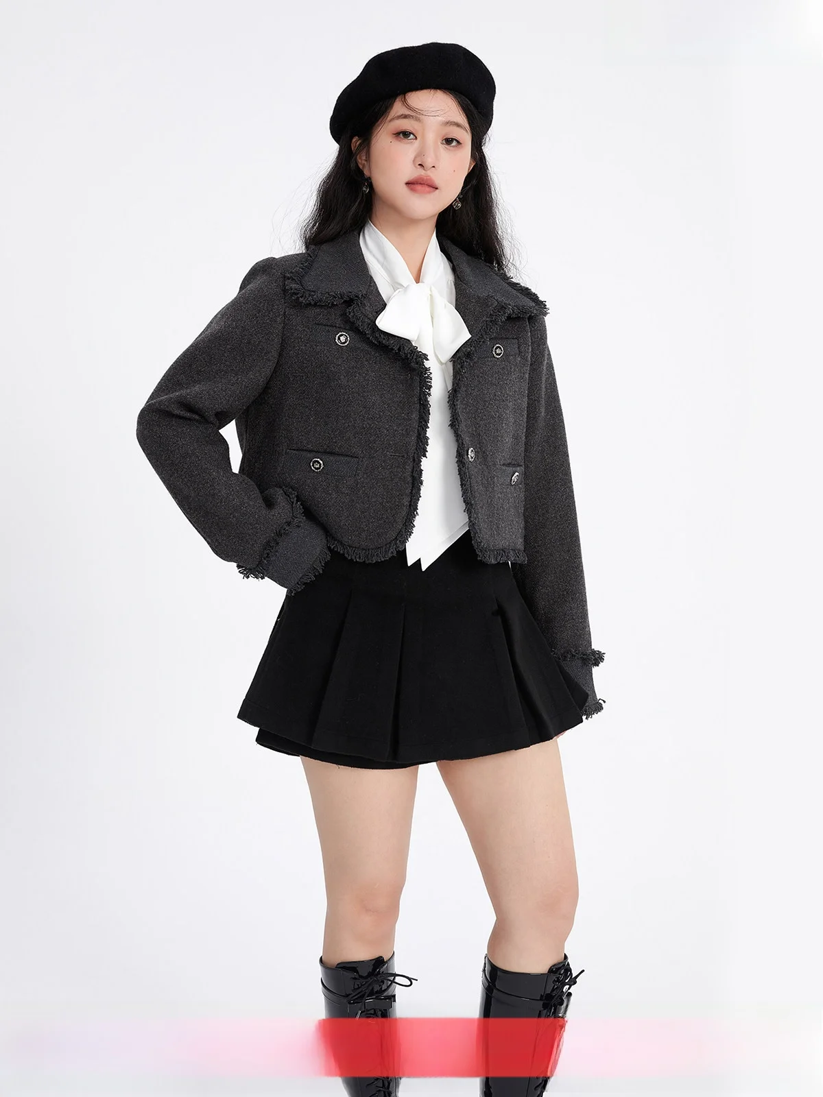 

Женская модная куртка-жакет больших размеров с эффектом похудения, воротником-стойкой и легким ароматом, осенне-зимняя новинка