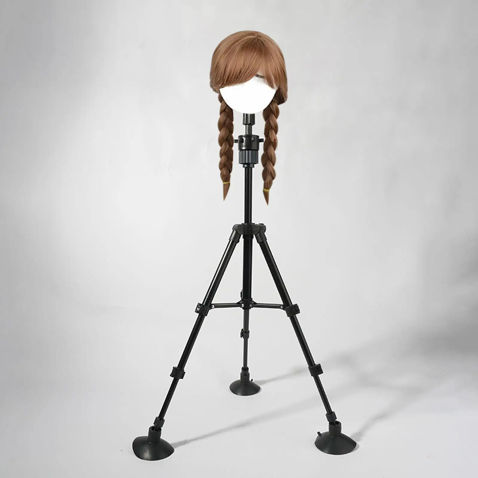

Wig Tripod Stand with Suction Cups Lightweight Adjustable Holder Mannequin Head Stand Sturdy Protable Mini Wig Head Stand Tripod