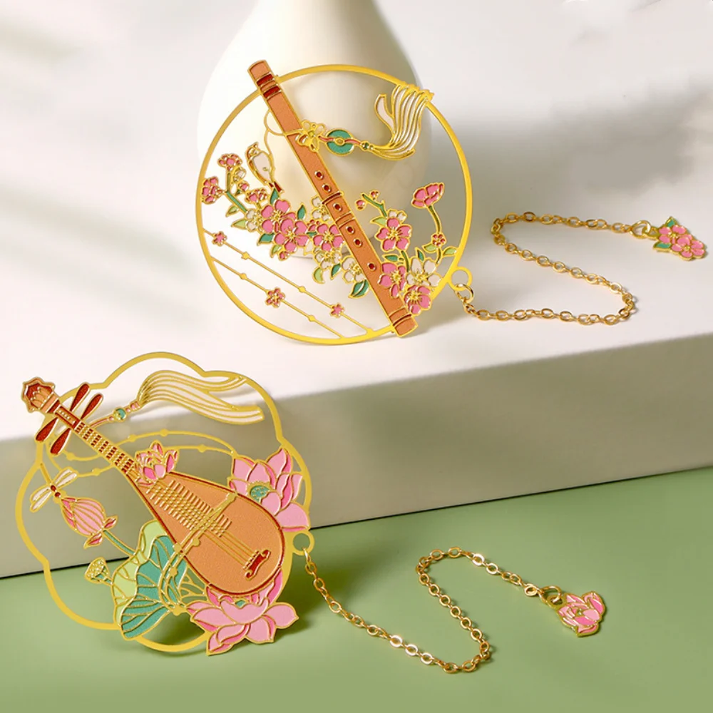 Klassisches Lesezeichen Musik Briefpapier Guzheng Guqin altes Musik instrument Buch Marker Büroklammern Geschenk buch