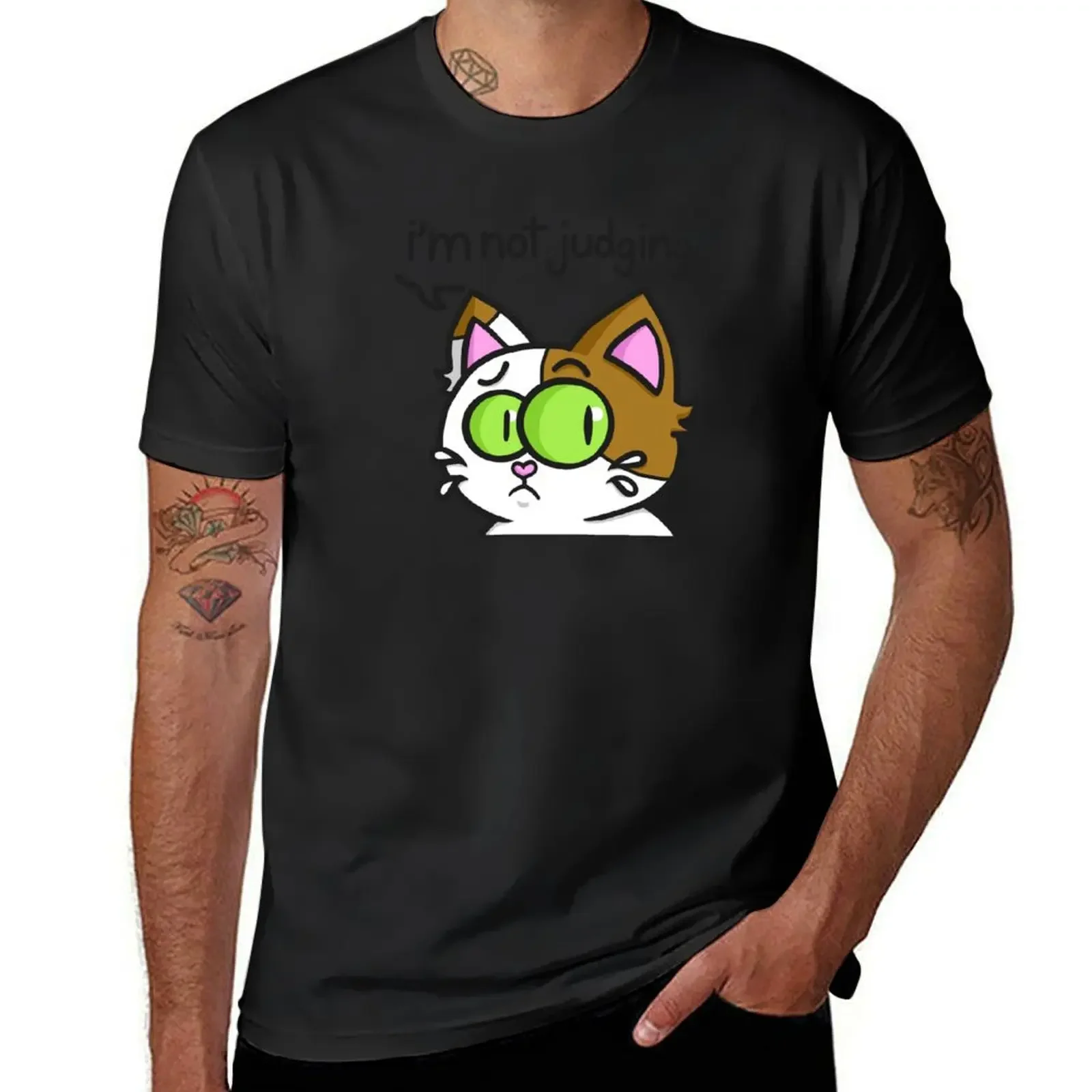 Cat i'm not judging T-Shirt graphics custom shirt sweat customs design your own heavy weight t shirts for men