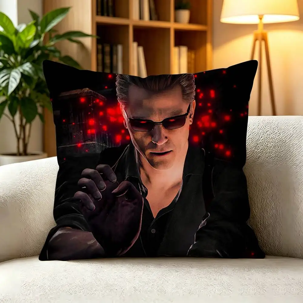 A-Albert Wesker Resident Evil Villain  Pillow Case Square Double-Sided Sofa Cushion Cover Bedroom Bedside Pillow