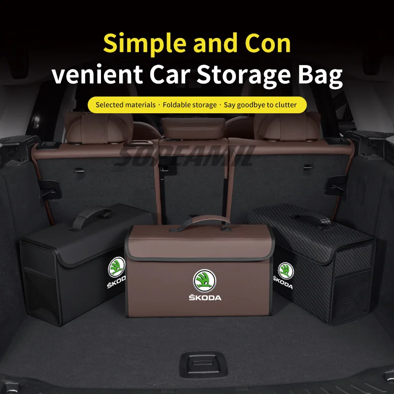 Car Trunk Organizing And Storage Box For Skoda Octavia VRS Kodiaq Citigo Kamiq Karoq Scala Fabia Rapid Rppmster Superb Yeti