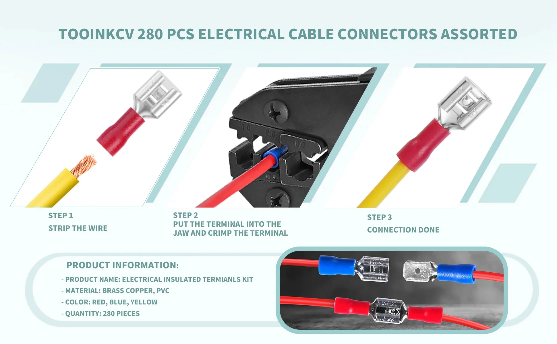 Kfz Isolierter Elektrischer Steckverbinder Sortiment Set Verschiedene Crimpklemmen Stecker Buchse Flachstecker Ringgabel Gabel Stoßverbinder Ösenklemmen Satz für Kabel Reparatur Elektroinstallation Auto Motorrad Lkw E – Detail 7