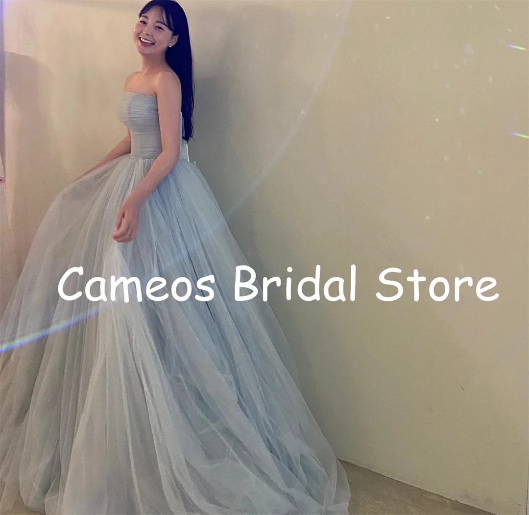 

SONDR Princess 드레스 Ruffled Evening Dress Strapless Custom Made Tulle Pleated Corset Korea Formal Prom Dress Evening Gown Bridal