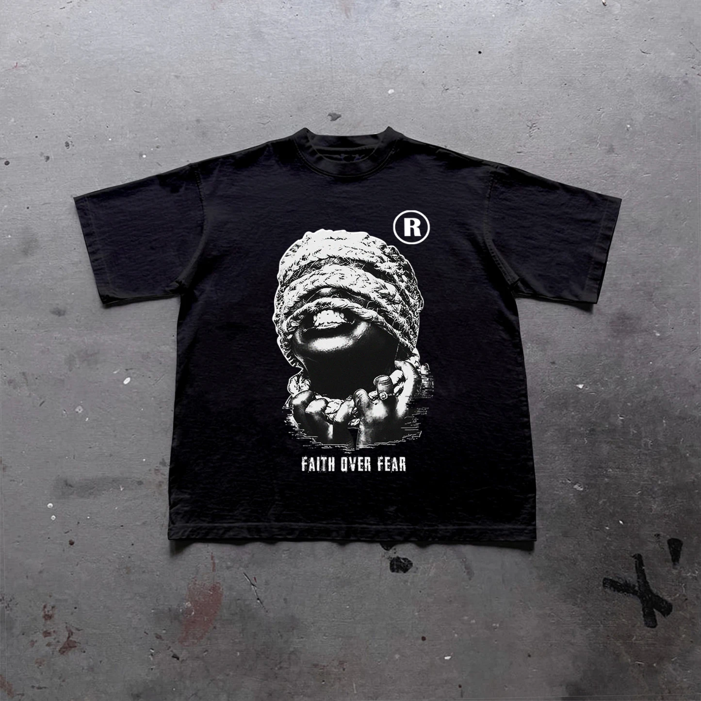 Vintage Mummy Faith Over Fear Graphic Print T-shirt Men Women Street Style Short Sleeved T-Shirt Retro Y2K Harajuku Tee Tops