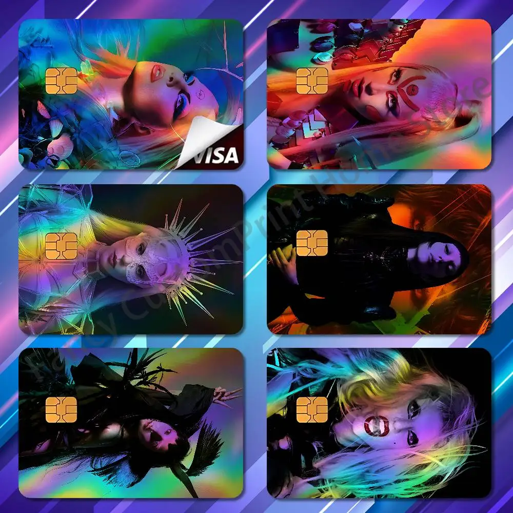 

L-Lady G-Gaga Hot Album Anime Color Laser Stickers Film Skin Cover for JCB Bus Metro Debit Bank Card