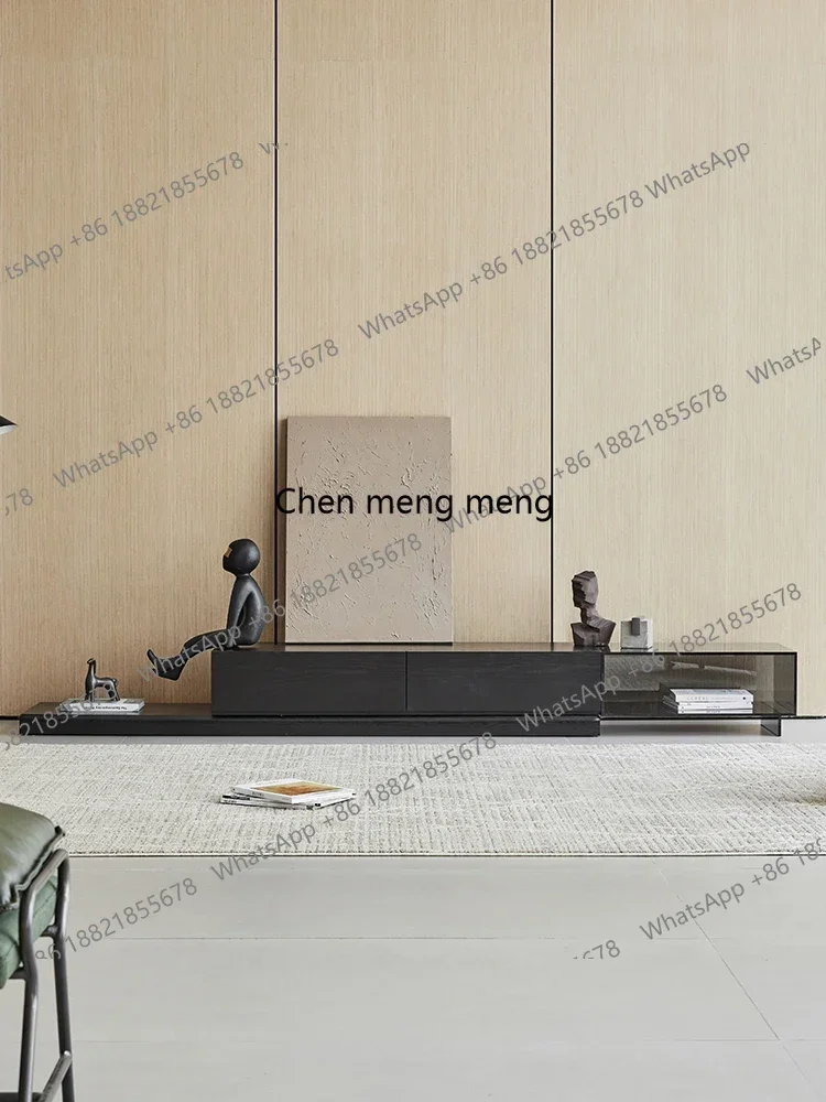 ZJLight luxury modern solid wood small apartment living room simple and extremely narrow floor cabinet  TV cabinet