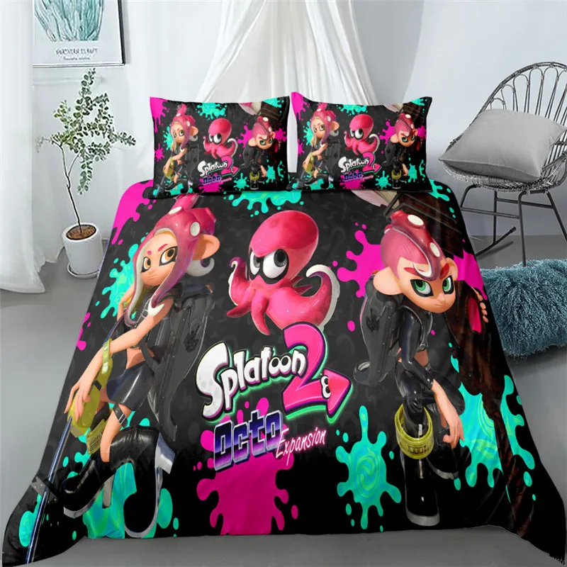 

Spla New Switch Game Bedding Set Single Twin Double Queen King Cal King Size Bed Linen Set