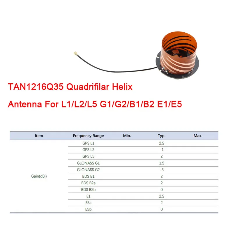 GNSS RTK Vollband B1 B2 B3 L1 L2 L5 B3i G1 G2 E1 E5 E6 Quadrifilar-Helix-Antenne für GPS Glonass BDS Hochpräzise Positionierung