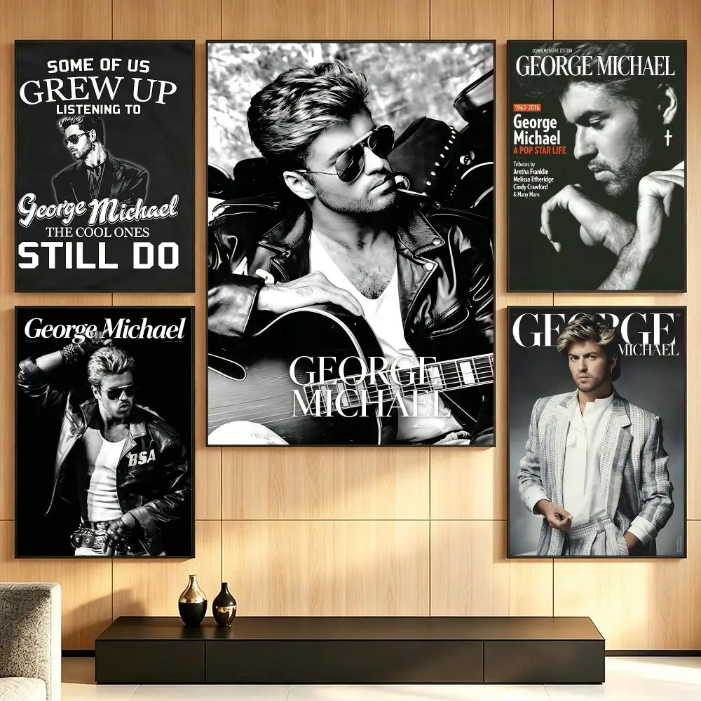 music George Michael Poster Poster HD Printing Cozy Warm Style Home Decor Suitable for Living Room Bedroom Gift