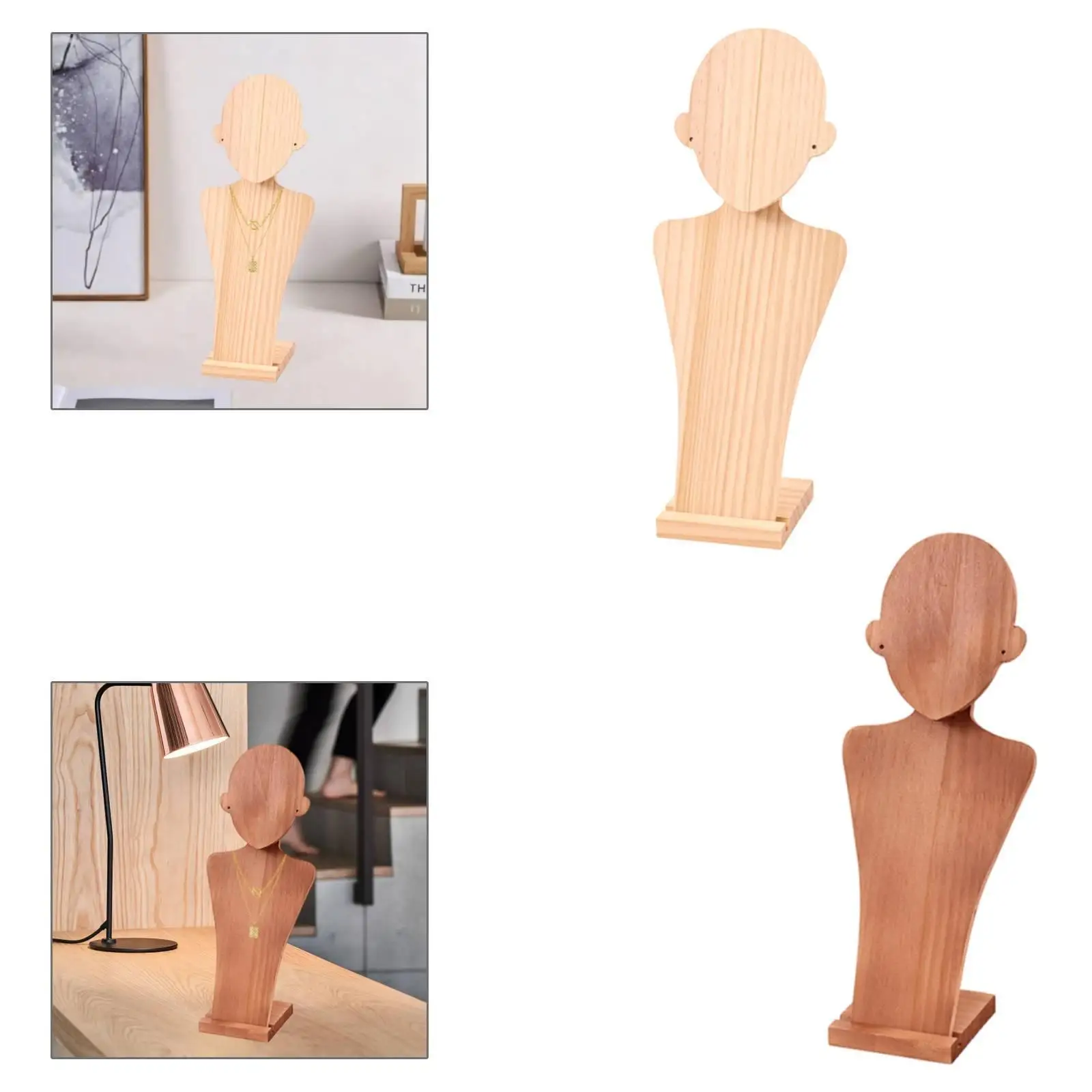 

Necklace Bust Easel Wooden Jewelry Holder Stand for Women Store Show Jewelry Organizer Gift Display Props