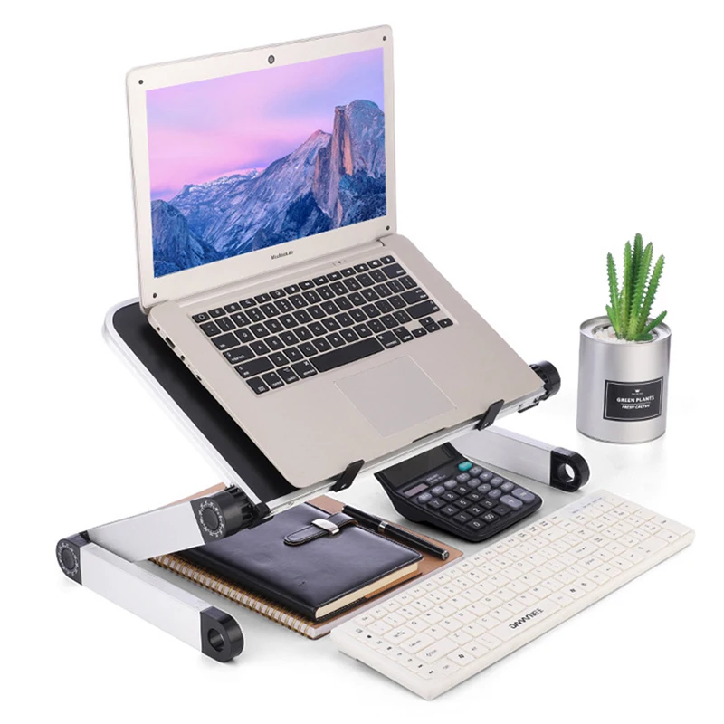 Imagem -04 - Mesa Dobrável Ajustável do Computador Alumínio Alloy Laptop Stand Multifuncional Laptop Table Stand para tv Bed pc