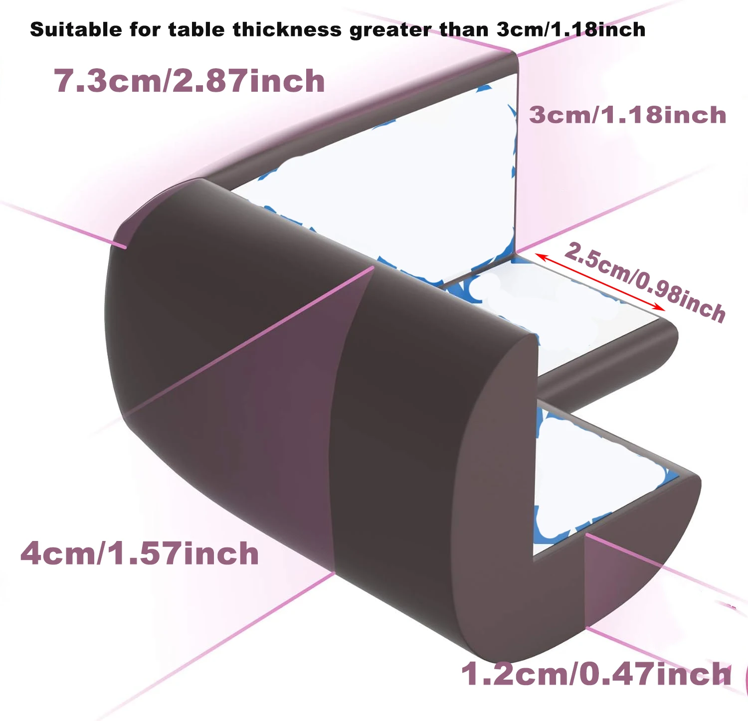 4 قطع من واقيات الزوايا الناعمة المقاومة للأطفال - واقي زوايا الطاولة المطبق مسبقًا لمصد أثاث سلامة الأطفال وحافة حادة 2027