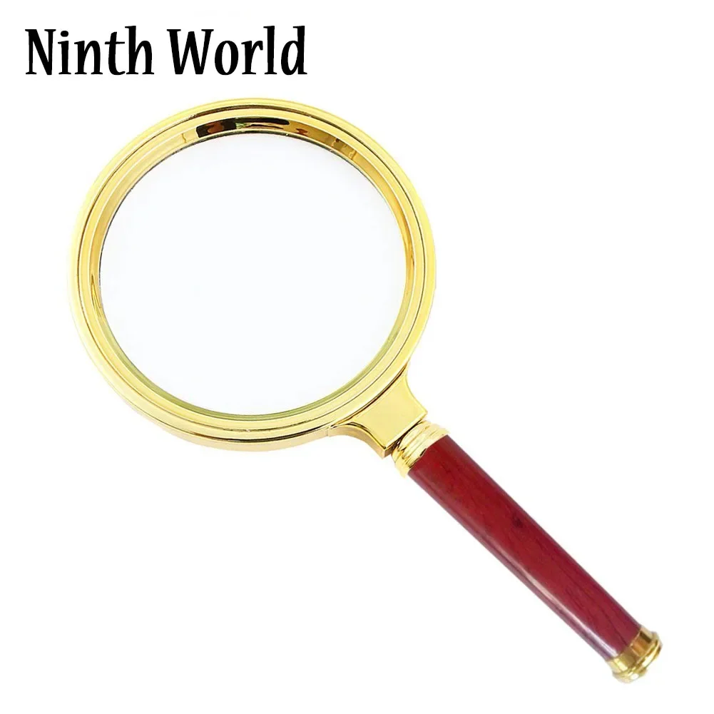 10X Handheld Magnifier Reading Loupe Glasses With Rosewood Handle  Book And Newspaper Reading, Insect And Hobby Observation