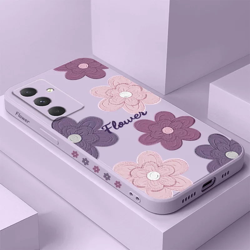 Mottled Flowers Phone Case For Samsung Galaxy A56 A36 A26 A16 A06 A55 A35 A25 A15 A05 A05S A54 A34 A24 A14 A04 A04S A04E 4G 5G C