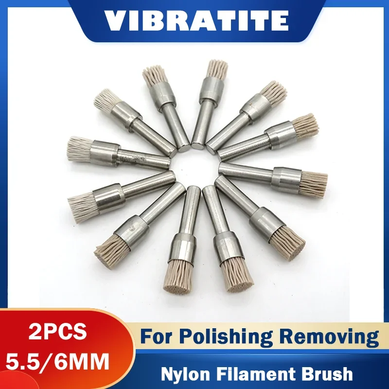 

5,5/6 мм алмазная шлифовальная щетка из глинозема, 2 шт., для полировки, удаления ножа, узор заусенцев, ржавчины, масляных пятен, высокое качество, плоская керамика