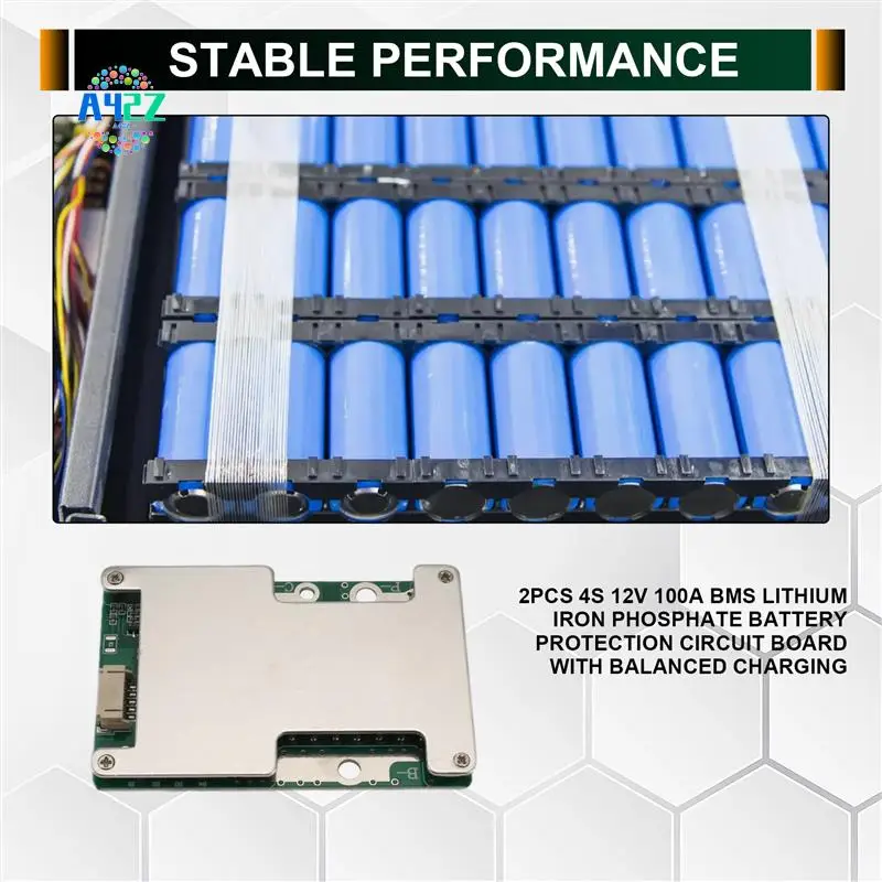 

A42Z-2Pcs 4S 12V 100A BMS Lifepo4 Lithium Iron Phosphate Battery Protection Circuit Board With Balanced Charging