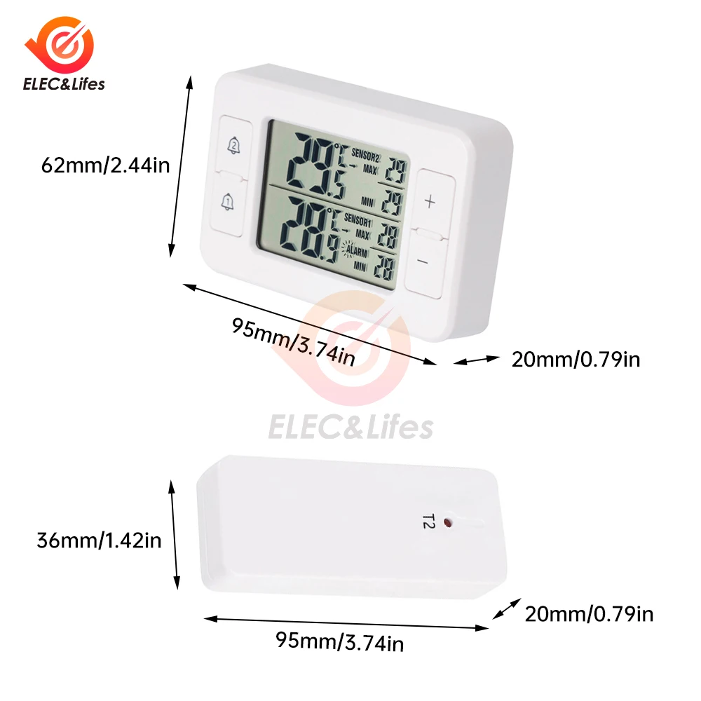 Imagem -03 - Termômetro Digital sem Fio Lcd Instrumentos de Temperatura Medidor Eletrônico de Temperatura Estação Meteorológica Tester Interior e Exterior