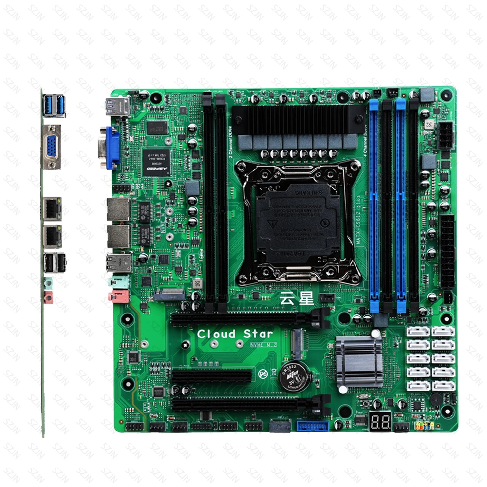 서버용 X99 마더보드 Cloud Star C612 NAS 빌드 지원 E5 V3 V4 DDR4 최대 384GB 2xM2 NVME 10xSATA 3.0 올인원 PC