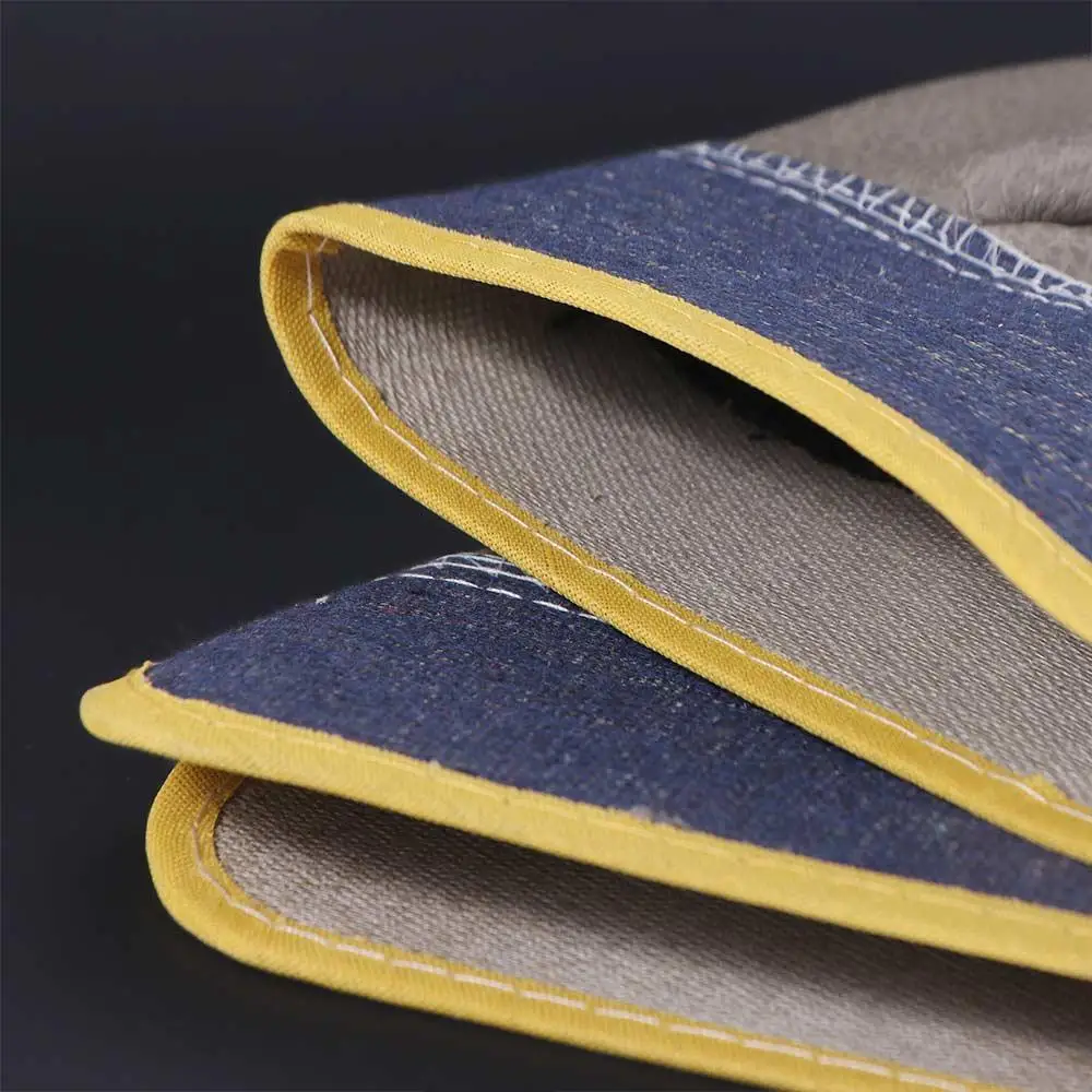 1 زوج مقاومة للتآكل قفازات لحام جلد البقر حماية العمل قفازات العمل الجلدية المقاومة للحرارة مريحة #2