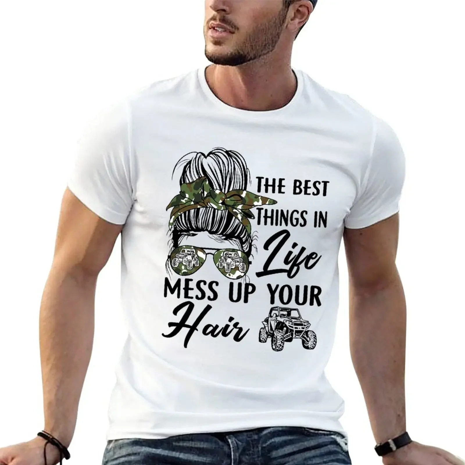 

The Best Things In Life Mess Up Your Hair UTV SXS Funny T-Shirt heavyweights Aesthetic clothing mens clothing