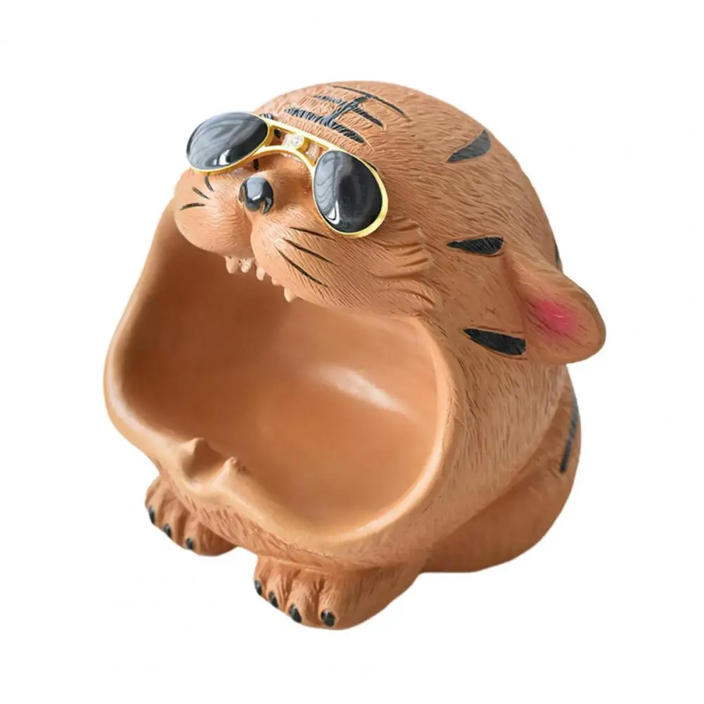 Nordic Style Outdoor Ashtray Semi-enclosed Cartoon Ashtray Handmade Tiger Bulldog Ashtray Fireproof Coating Windproof for Home