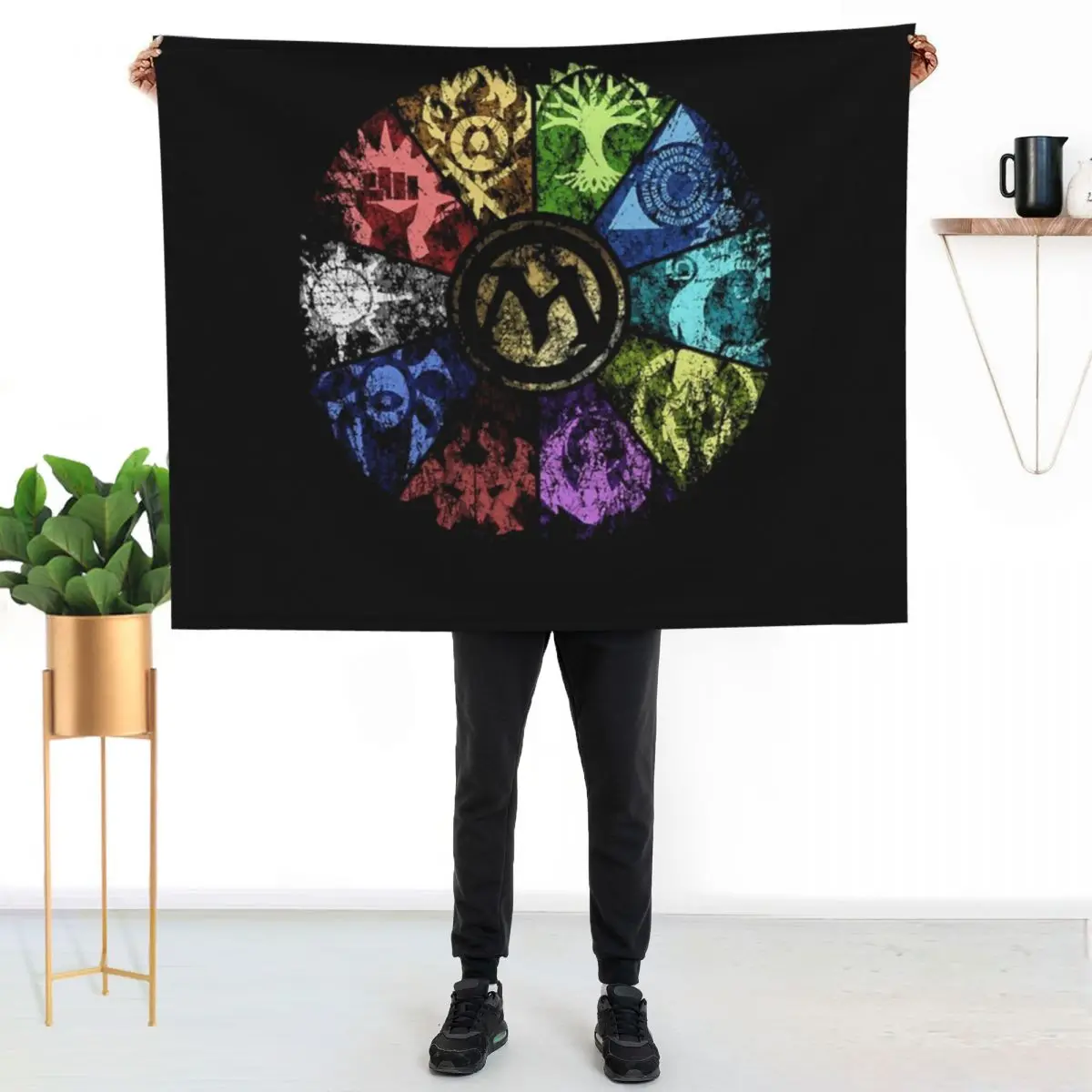 MTG Faded Guild Wheel Throw Blanket Blankets For Sofas Thermals For Travel Tourist wednesday Single Soft Blankets