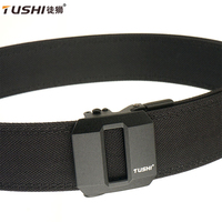 TUSHI Tactical Belt For Men Metal Automatic Buckle IPSC Hard Gun Belt Nylon Duty Military Belt EDC Outdoor Sports Police Girdle