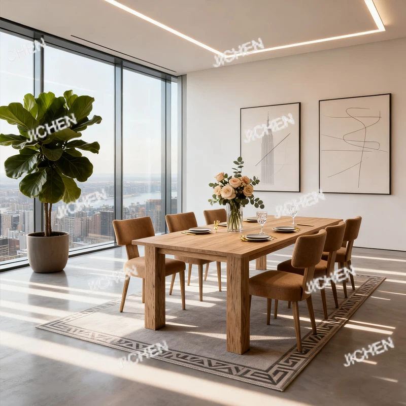 

Hotel Dining Table and Chairs Modern Restaurant Dining Furniture Indoor Table Set Villa Table Set