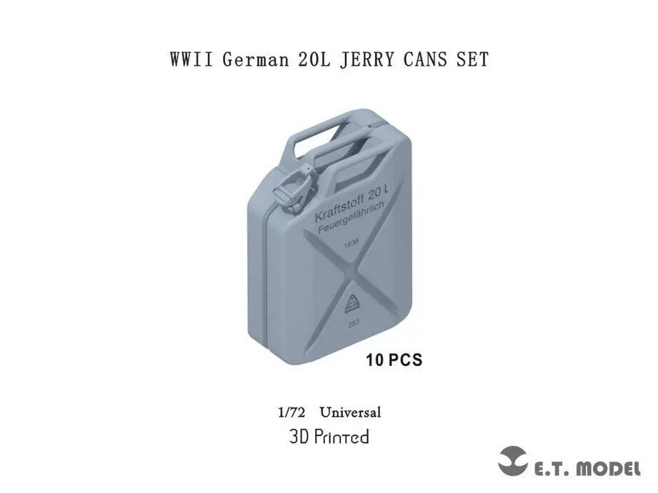 ET 1/72 WWII German 20L Jerry Cans SET (3D Printed)