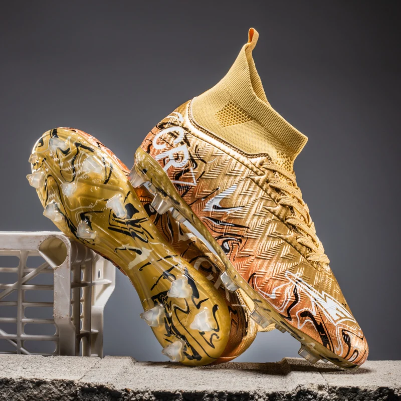 

Футбольные бутсы, мужские футбольные бутсы, профессиональные футбольные бутсы, высокие топы, нескользящие шипы для больших мальчиков, широкие тренировочные кроссовки