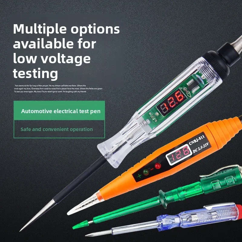 Car LCD pen, car maintenance tools 12V24V electrical test light detection light special line led test light