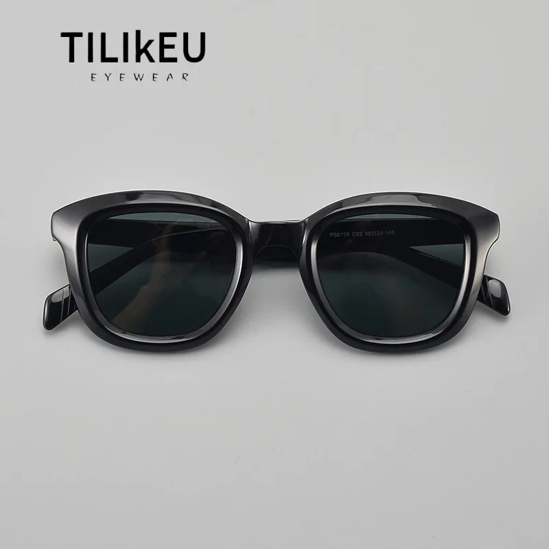 

Fashion Large Frame Acetate Tortoise Vintage Sunglasses Women Senior French Unique Aesthetic Cat Eye Design Polarized Sunglasses