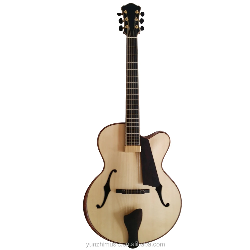 

Handmade Solid Jacaranda Wood Archtop Electric Guitar with Maple Back/Side and Ebony Fingerboard Fully Handmade
