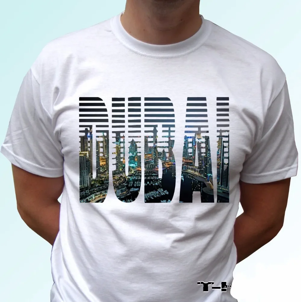 

United Arab Emirates UAE Dubai Urban Landscape T-Shirt 100% Cotton O-Neck Summer Short Sleeve Casual Mens T-shirt Size S-3XL