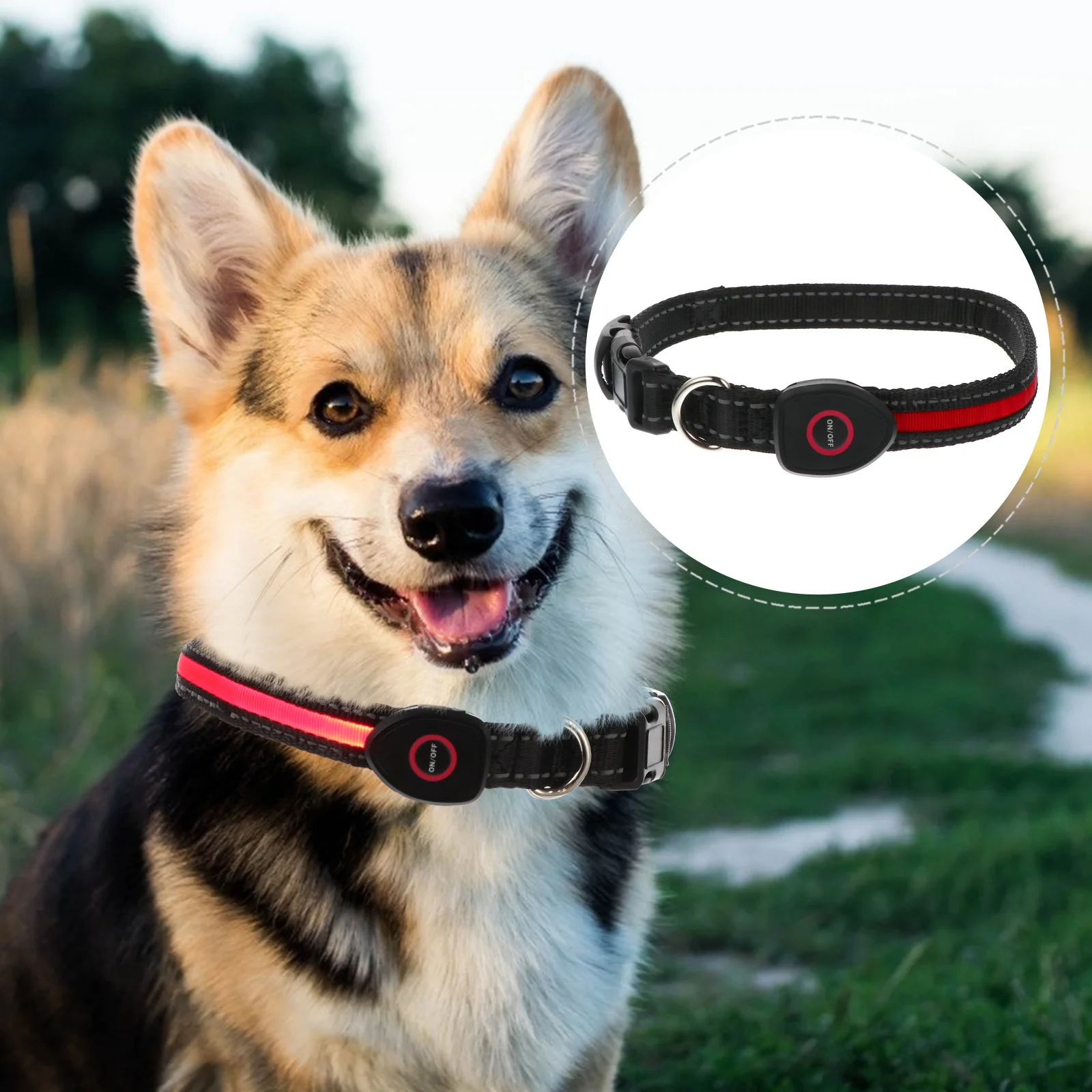 

1 Set 50Cm Glowing Pet Dog Usb Rechargeable Led Flashing Collar For Night Safety Multiple Modes Luminous Dog Collar For Outdoor