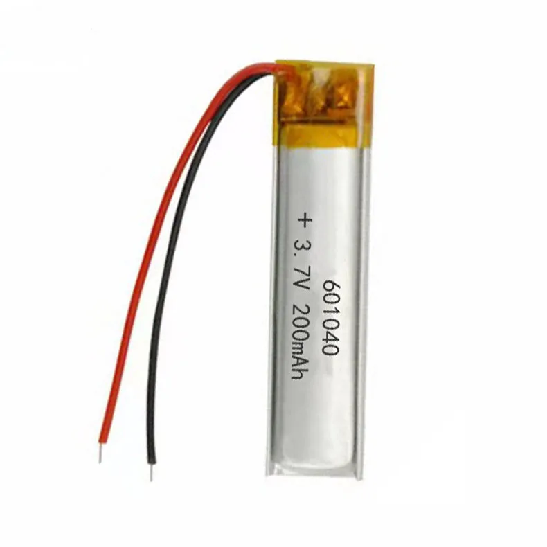 2/5/10/20 Pcs 3.7V 200mAh 601040 Lithium Polymer Ion Battery 2.0mm JST Connector