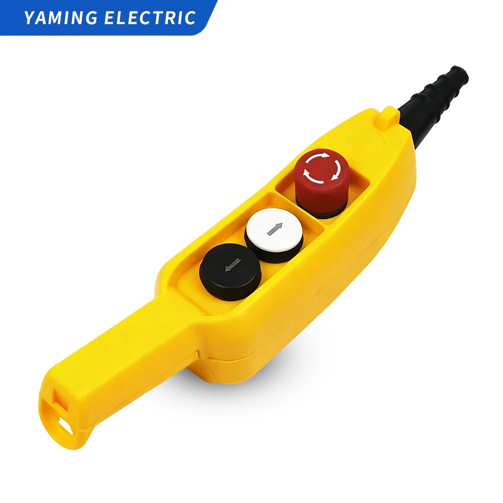 Crane Hoist Pendant Control Push Button Switch With Emergency Stop Up-down Hoist Controller For Electric Lifting Crane