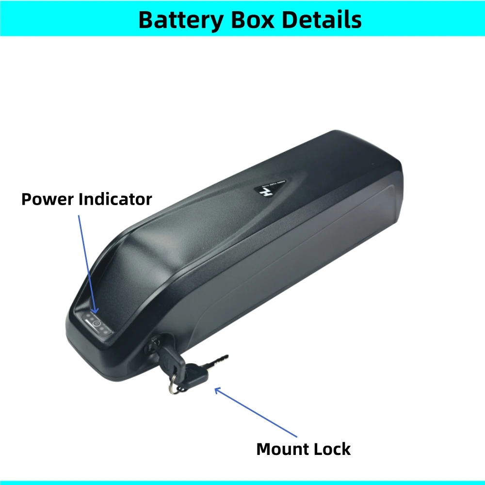 Hailong 1 Ebike Battery Box Case com Células Titulares, Tubo de Down, 24V, 36V, 48V, 52V, 30, 40, 50, 52, 56 Pcs, 18650 Cells