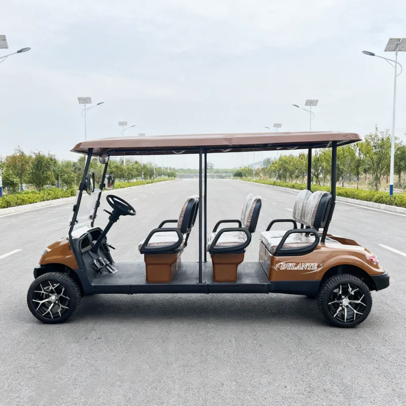 8 مقاعد عربة جولف مصنع 48 فولت على الطرق الوعرة عربة جولف الشارع القانوني الكبار جولف سكوتر لوحة طاقة شمسية الصيد رفع مركبة كهربية