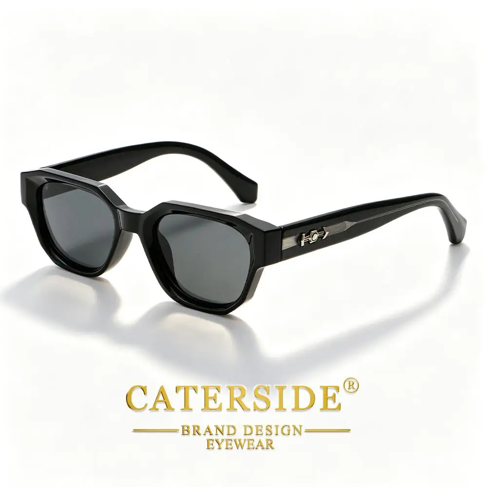 CATERSIDE Retro Herren-Sonnenbrille, quadratisch, dicker Rahmen, Bügel aus Cellulosepropionat, Sonnenbrille für Damen, Outdoor-Fahrbrille – Detail 13