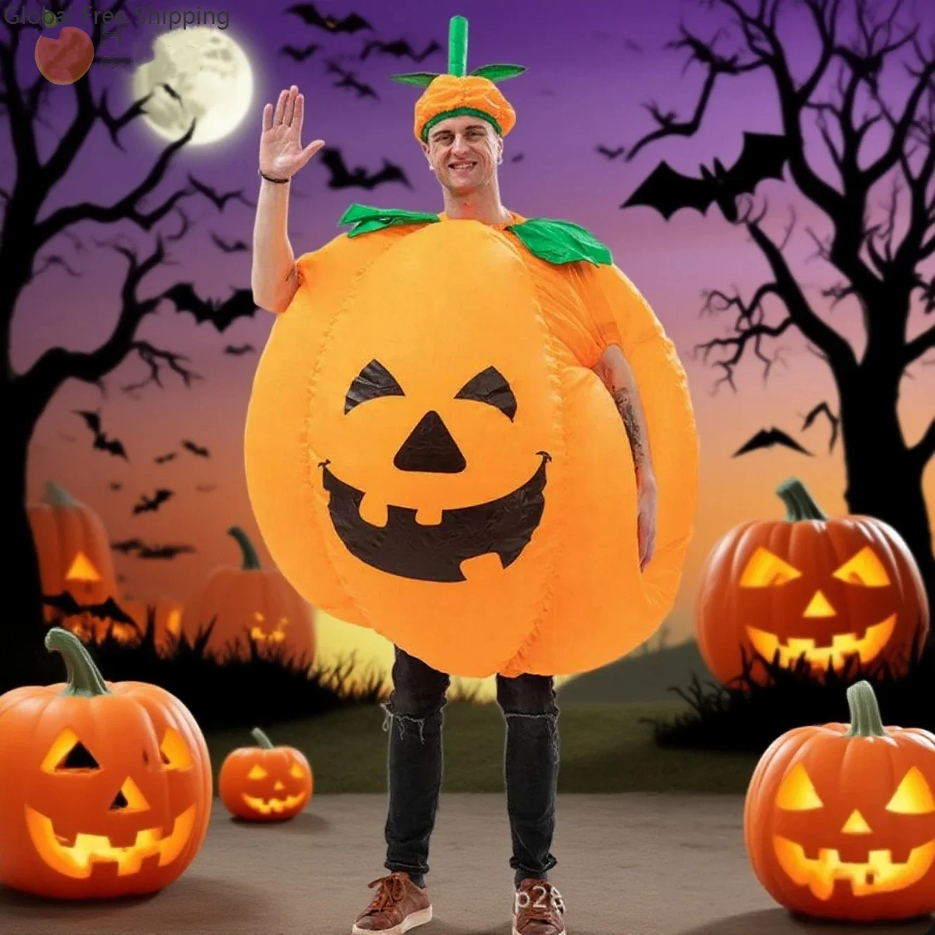 

Adult Inflatable Pumpkin Costume Funny Halloween Masquerade Costume Festival Garden Party Role Play Carnival Inflatable Costume